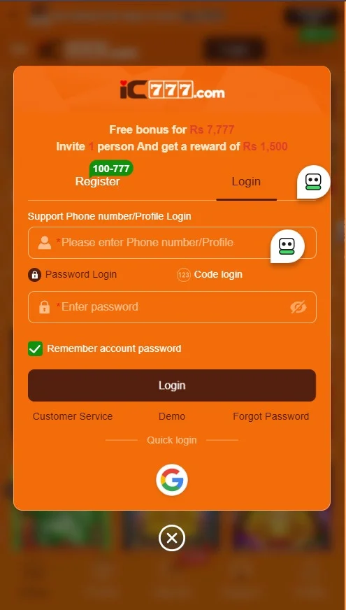 IC777 Game Login